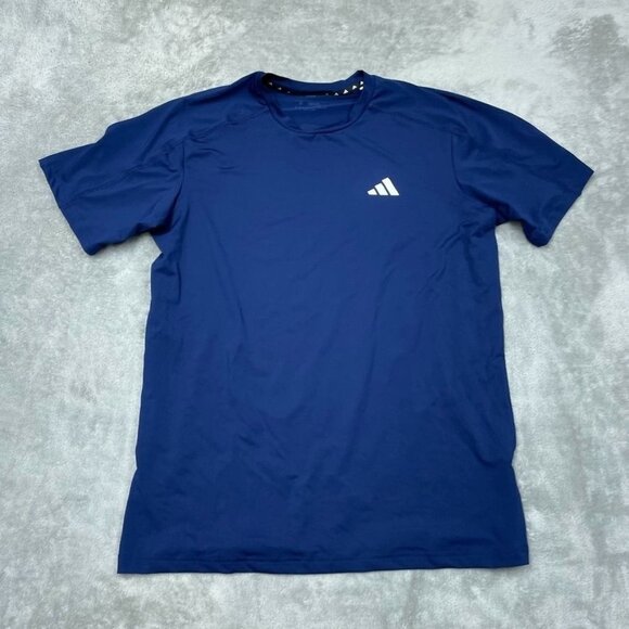 Adidas Mens Blue Regular Fit Athletic Tee M Size a0760 - Picture 1 of 7